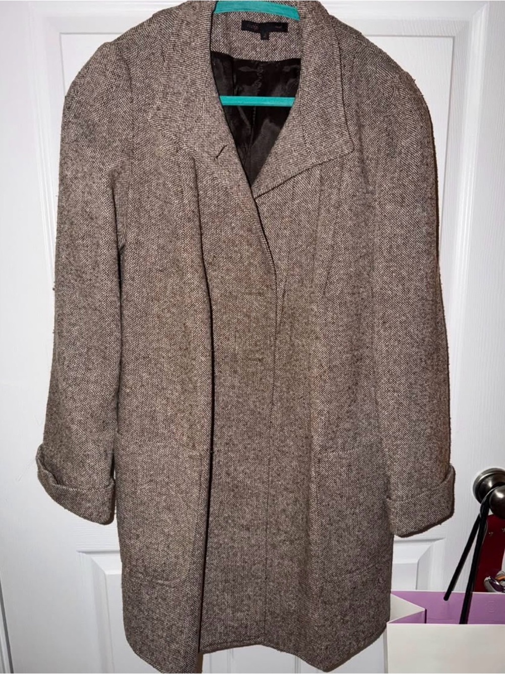 Maje- Womens Taupe Wool Blend Coat